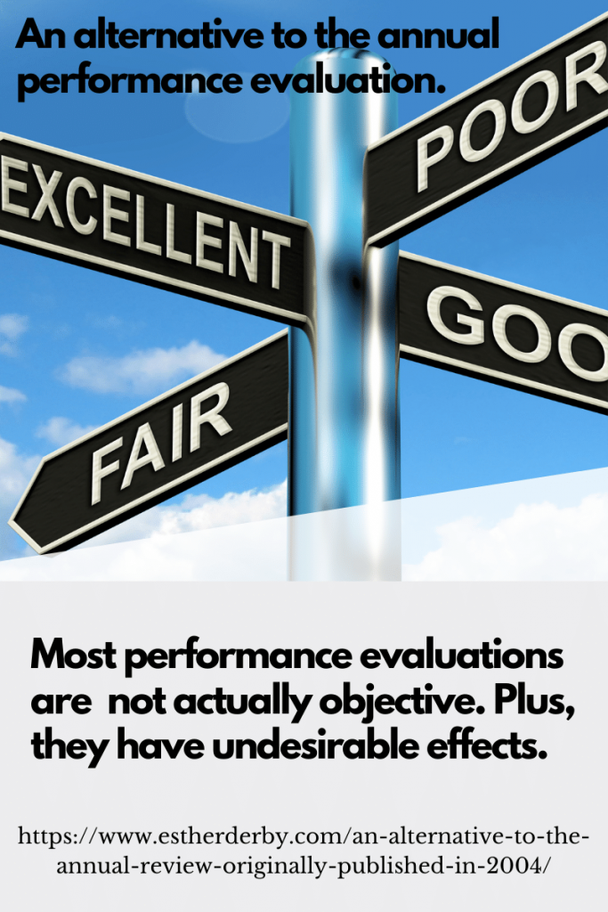 An alternative to the annual performance evaluation.